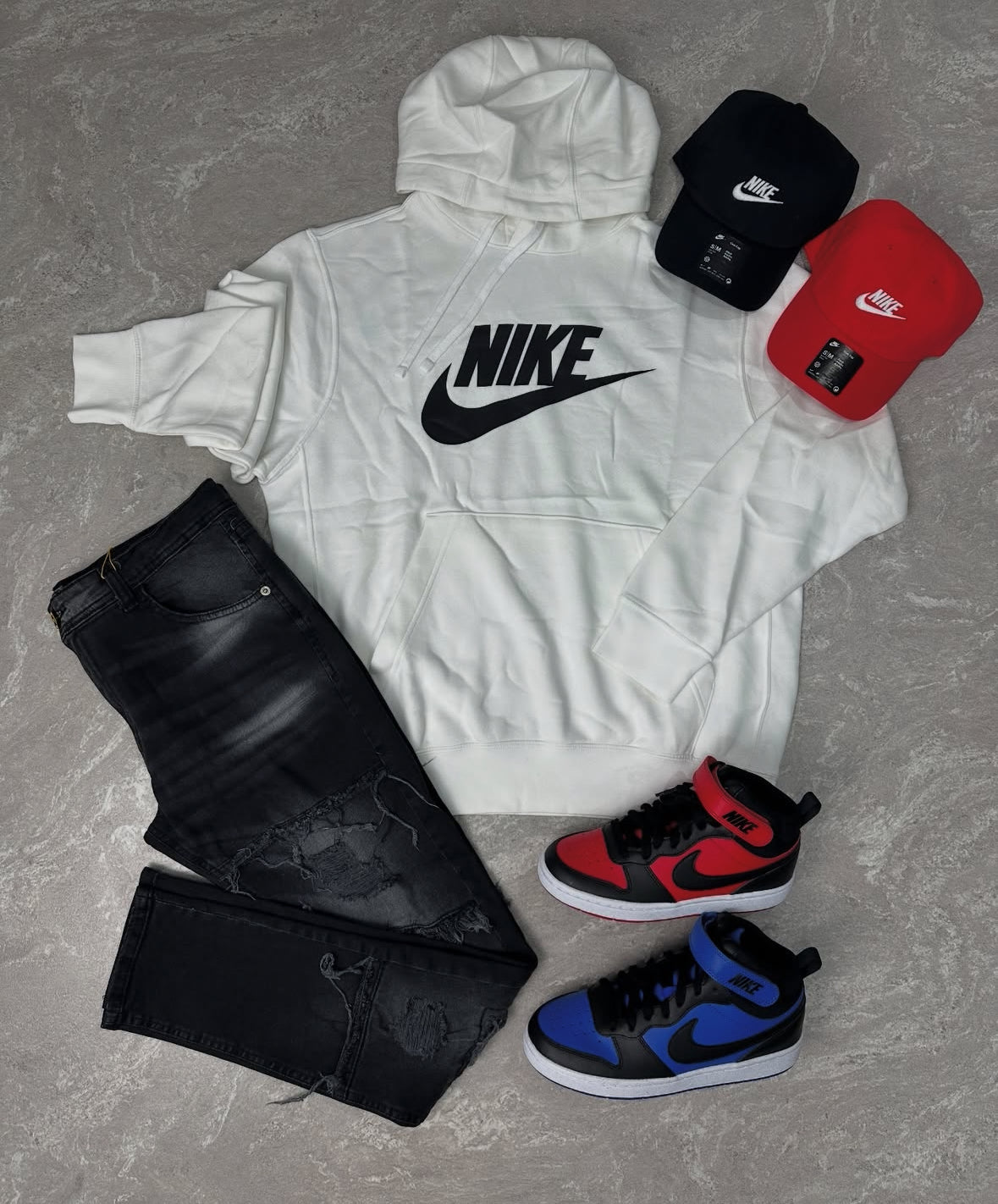 Kit Completo NK Club com 2 Borough, 2 Tênis, Jeans e Blusão