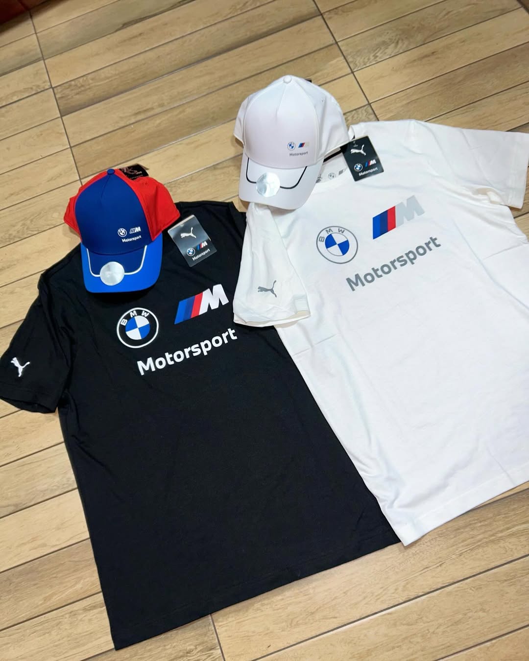 Combo 2 Kits com Camiseta e Bonés Pma BMW Motosport